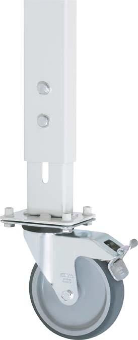 RAU Rollensatz D125mm für Arbeitstisch Tom 4 Lenkrollen