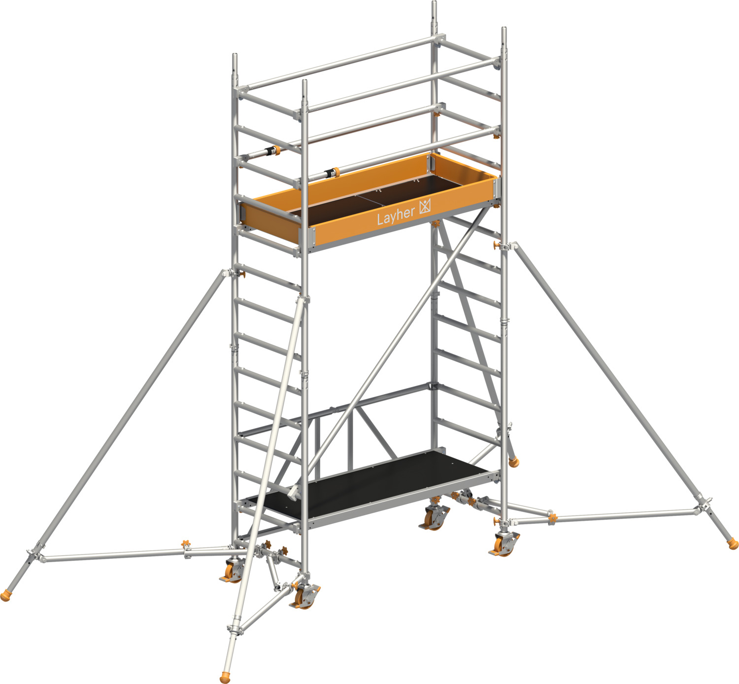 Layher Zifa P2 mit Uni Telegeländer und Gerüststützen Product picture