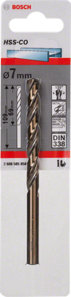 Bosch HSS-Co Metallbohrer 7 mm DIN 338., Spiralbohrer, HSS-Co, 7 mm, Metallbohrer, DIN 338