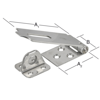 Vormann Überfalle mit Öse 100 x 45 mm Edelstahl