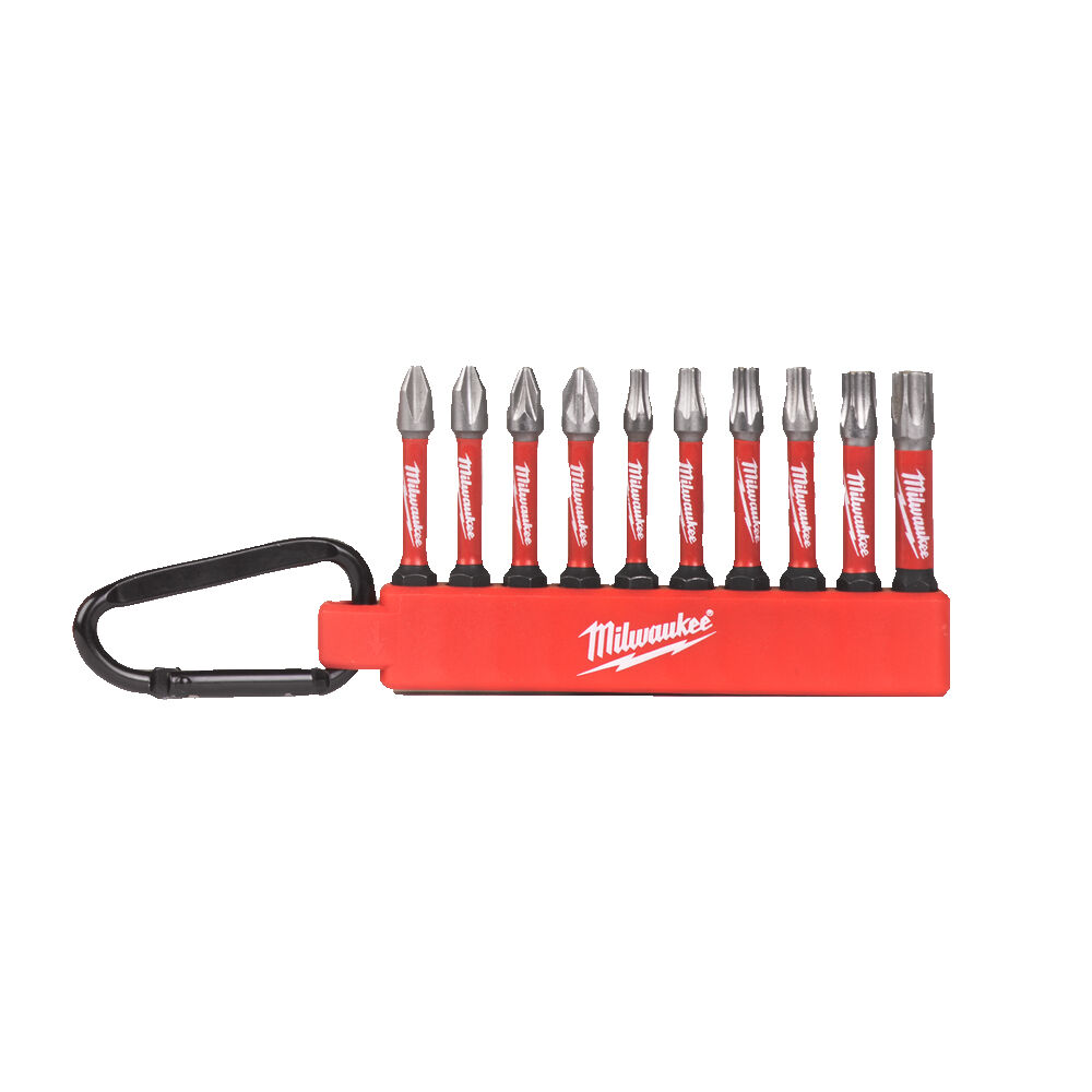Milwaukee SHOCKWAVE™ Bit-Set mit Karabiner 10-teilig 50 mm