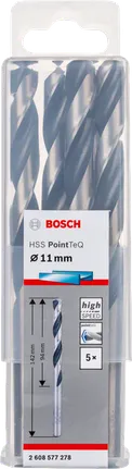 Bosch HSS PointTeQ 11 mm twist drill bit set.