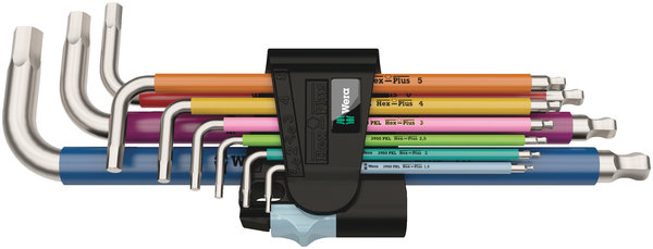 3950/9 Hex-Plus Multicolour Stainless 1 L-key set, metric, stainless, 9 pieces