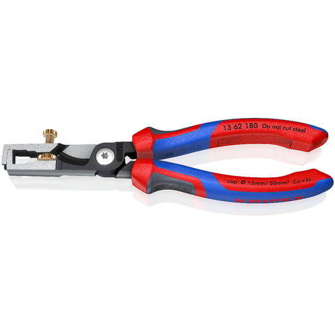 Knipex StriX® Abisolierzange mit Kabelschere 13 62 180 schwarz atramentiert