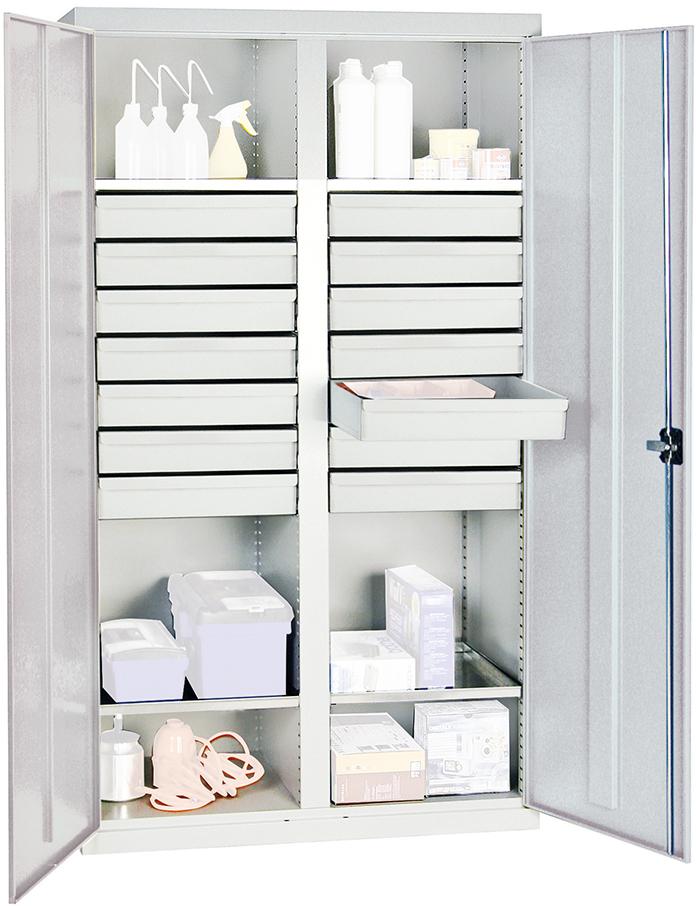 Stumpf Werkzeug- und Materialschrank Serie 2000, 14 Schubladen, 4 Fachböden, Mitteltrennwand