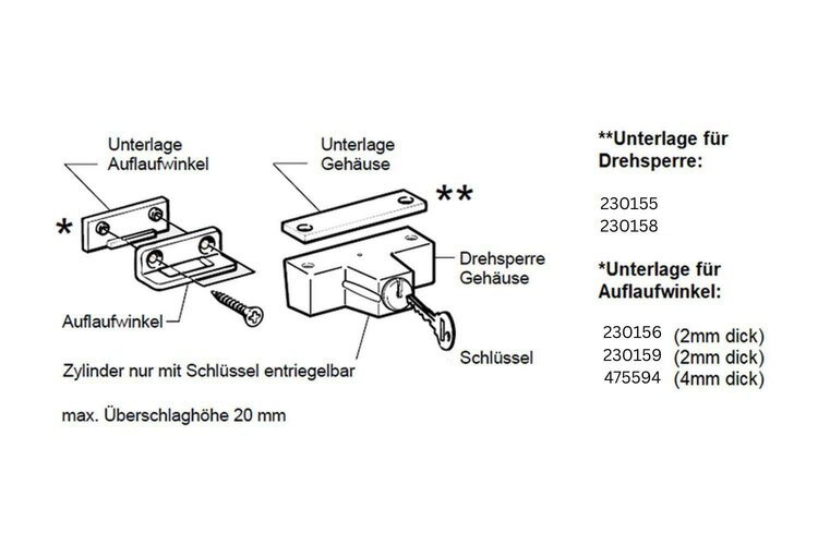 Roto Drehsperre mit Zylinder weiß beschichtet M811A1 230153