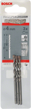 Bosch CYL-3 concrete drill bit set 4mm for masonry., Steinbohrer, 4 mm, 3er-Set, Schlagbohrer, Bosch