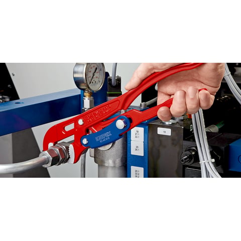 Knipex Rohrzange S-Maul mit Schnelleinstellung rot pulverbeschichtet 330 mm, 83 60 010