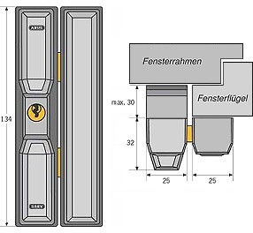 Abus Fenster-Zusatzschloss FTS 88 W AL0125 weiß