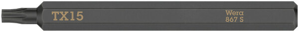 867 S TORX® bits for impact screwdrivers, TX 15 x 70 mm