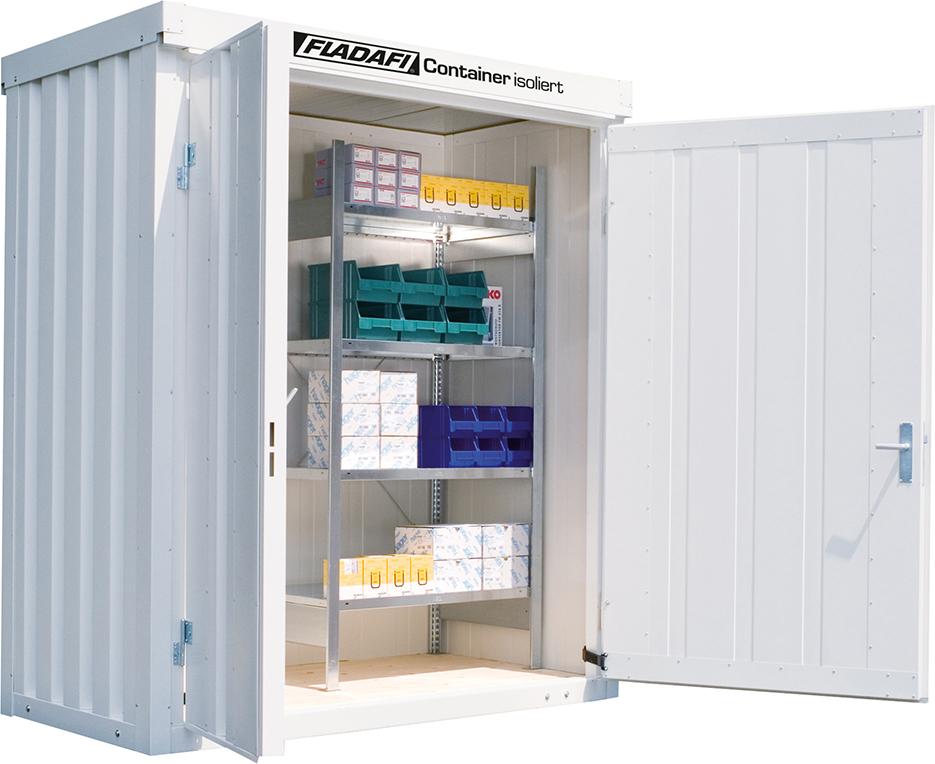 Säbu FLADAFI Lagercontainer IC Pro 1100,isoliert, in RAL-Farbton mit Holzfussboden