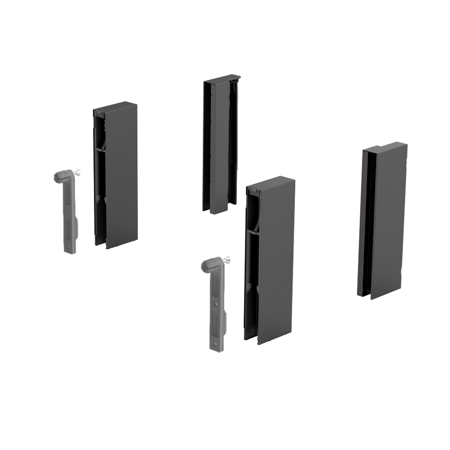 HETTICH DesignSide Adapter ArciTech, 124 mm / 124 mm, anthrazit