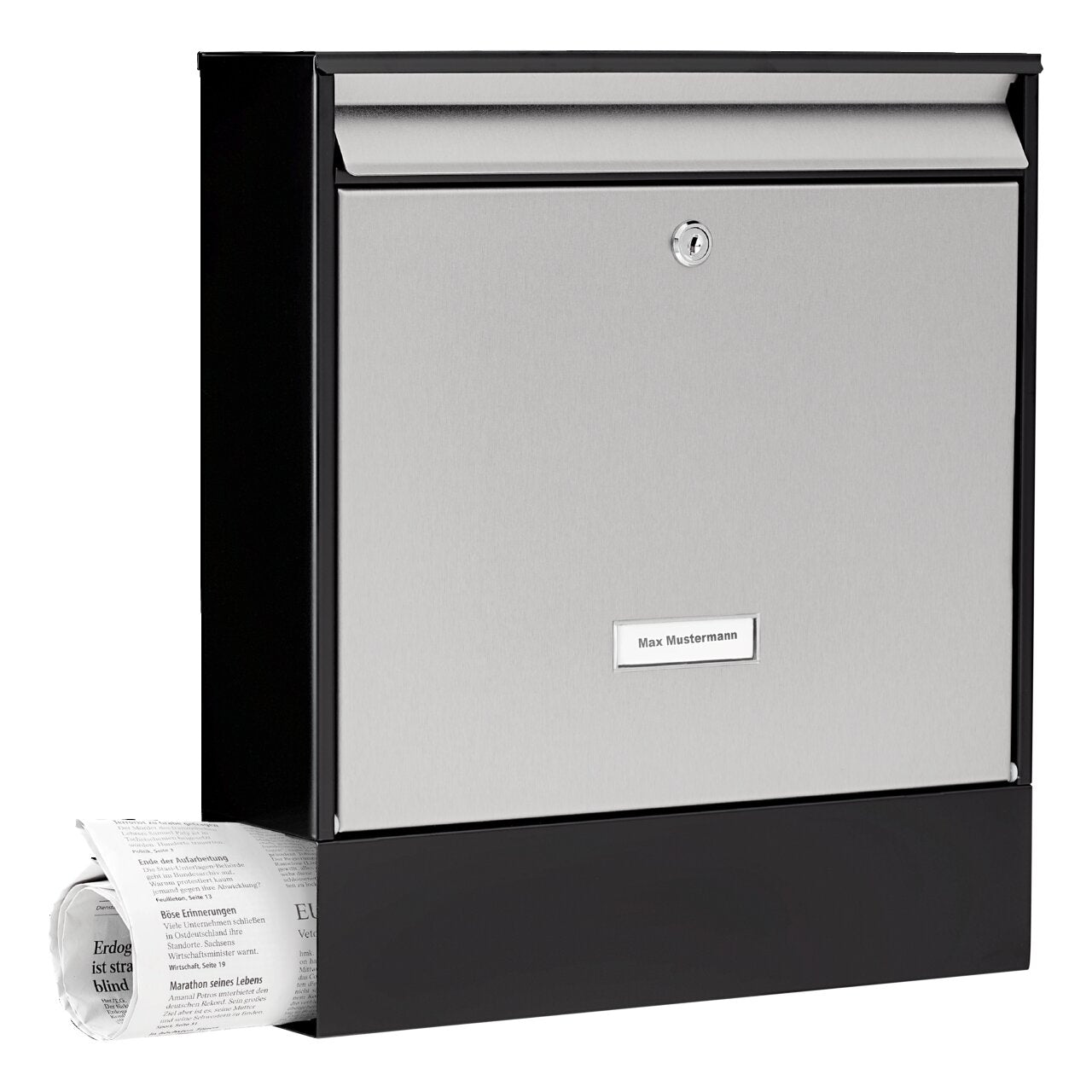 Burg Wächter Briefkasten Oxford-Set 68770 B+S Stahl Edelstahl schwarz