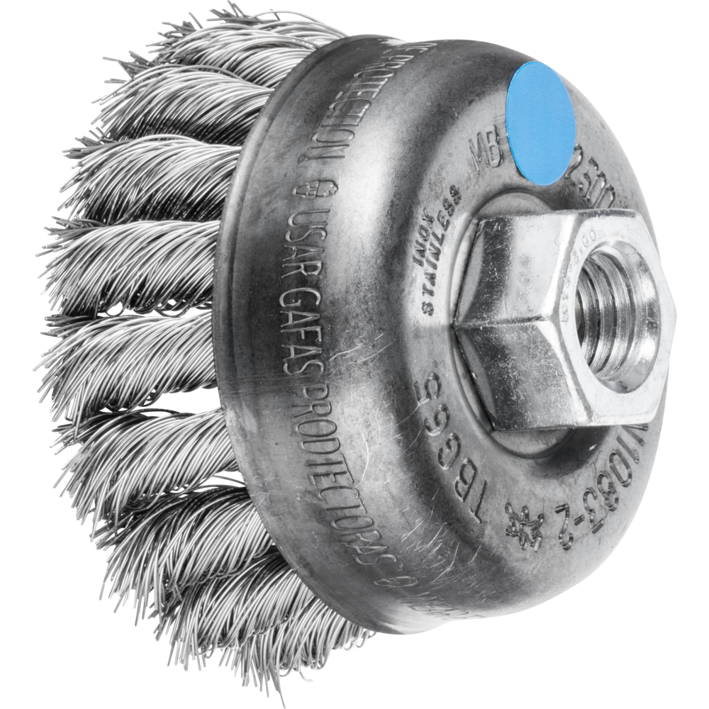 Pferd Topfbürste gezopft TBG Ø 65 mm M14 Edelstahl-Draht-Ø 0,35 mm