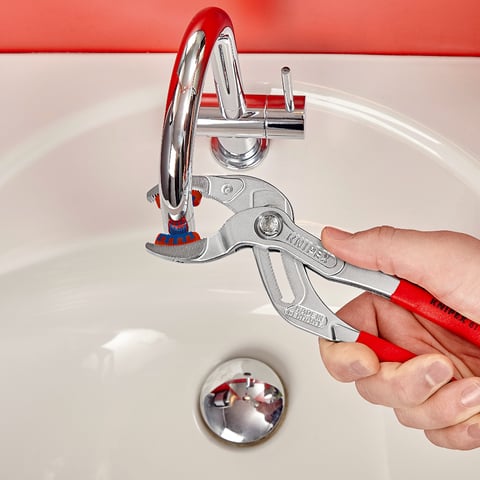 Knipex Siphon- und Connectorenzange SpeedGrip 81 13 250 verchromt 250mm mit Kunststoffbacken