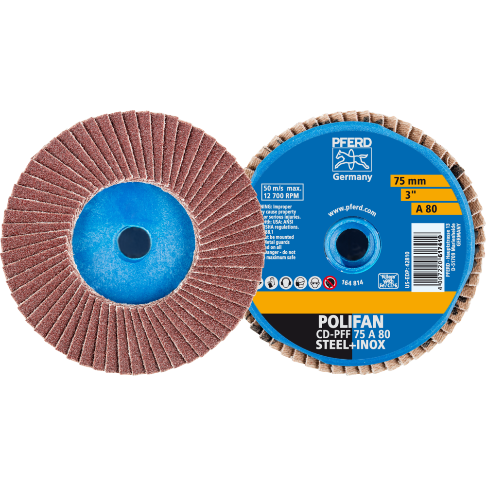 Pferd COMBIDISC Korund Mini-POLIFAN CD Ø 75 mm A80 für universelle Anwendungen