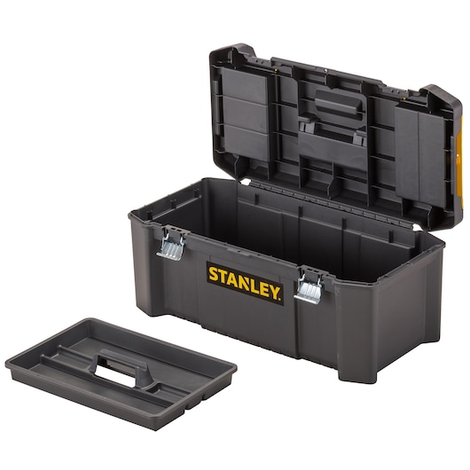 Stanley Kunststoffbox Essential 26 STST82976-1 mit Organizer und Metallverschlüssen