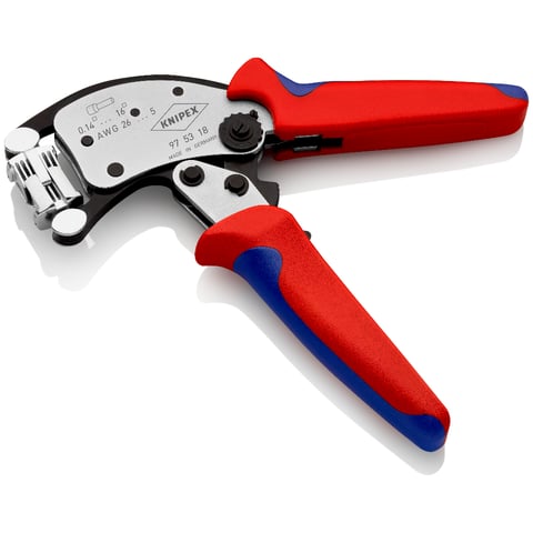 Knipex Twistor16® Selbsteinstellende Crimpzange für Aderendhülsen 97 53 18 mit drehbarem Crimpkopf 0.14-16mm²