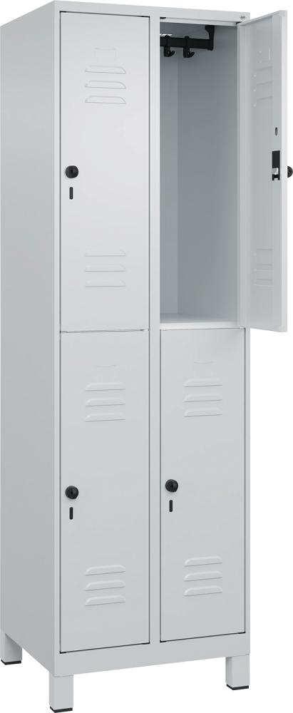 CP Garderobenschrank Classic PLUS, doppelstöckig, mit Sockel