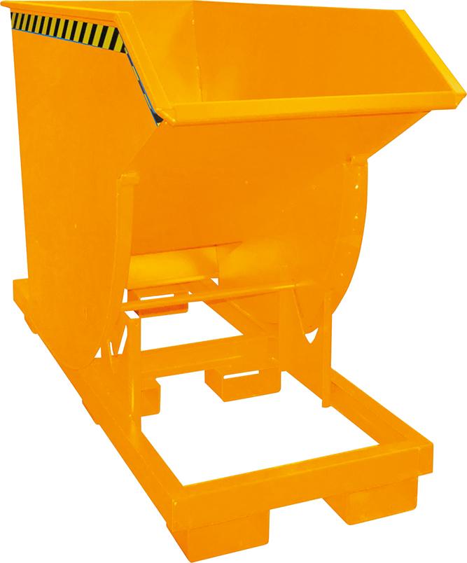 Bauer Südlohn Kippbehälter BKM 750 l B820xT1760xH1270 mm RAL2000 Tragkraft 3000kg mit Abrollsystem