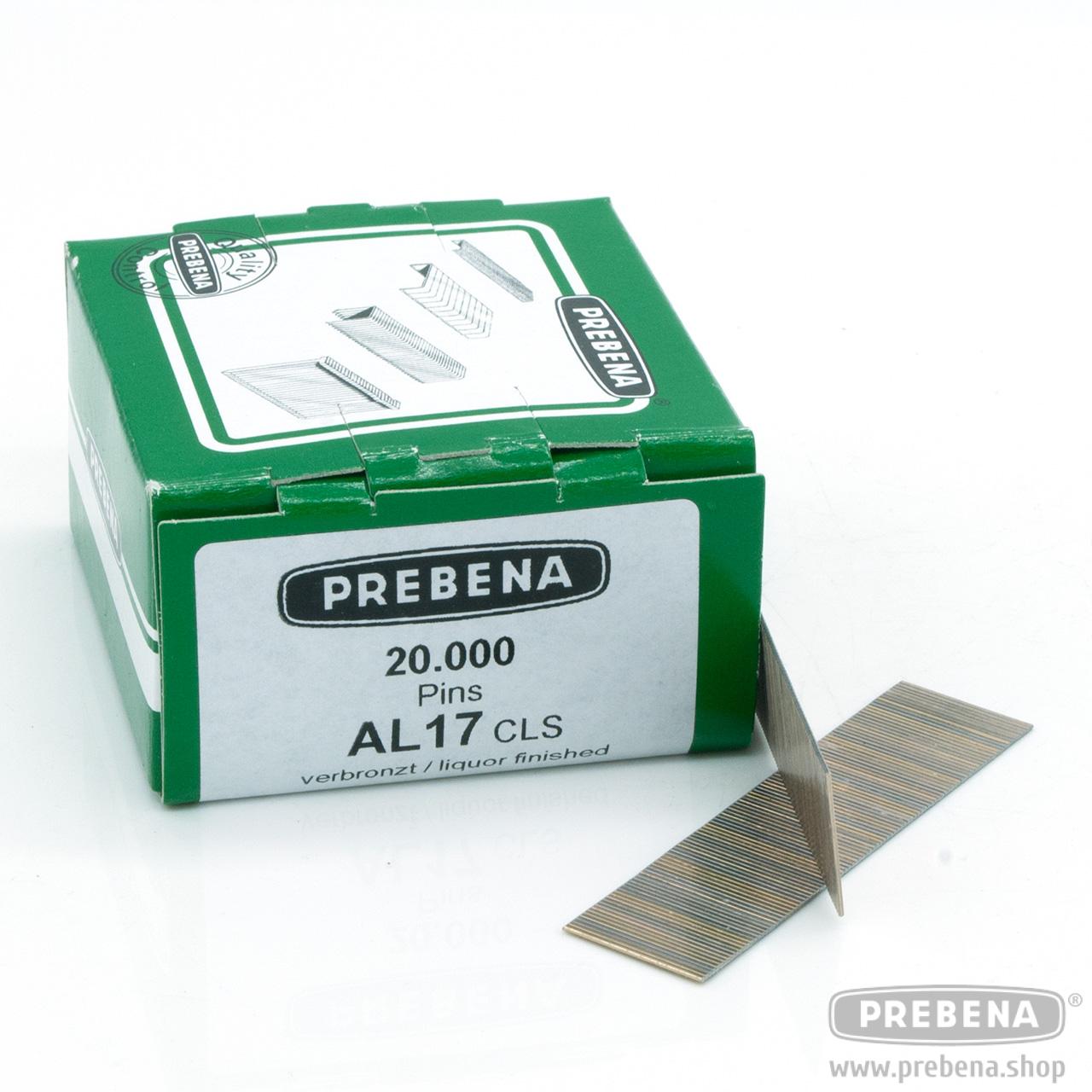 Prebena AL17CLS Pins (Stifte ohne Kopf) verbronzt 17mm 20.000 Stück