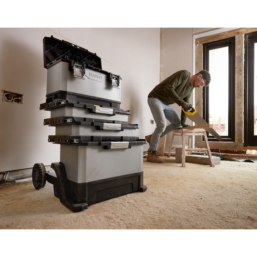 Stanley FatMax Rollende Werkstatt 1-95-622 Metall-Kunststoff mit 2 Schubladen und Staufach