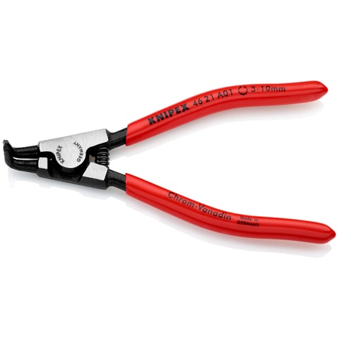 Knipex Sicherungsringzange 46 21 A01 für Außenringe auf Wellen, 125 mm, 3-10 mm Ø, 0,9 mm Spitzen