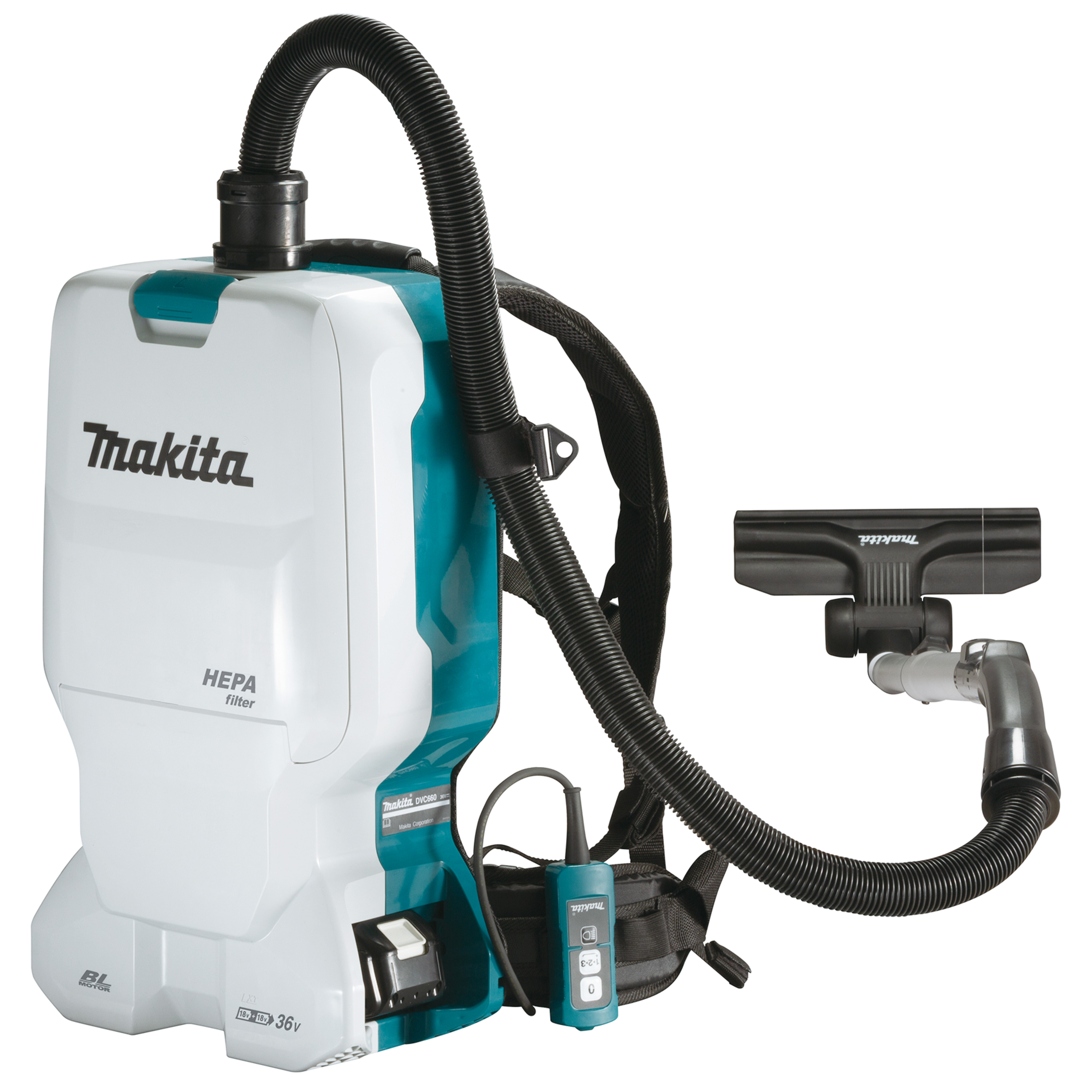 Makita Akku-Rucksackstaubsauger DVC660Z 2x18V LXT 6 Liter HEPA Filter