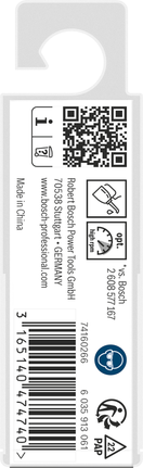 Bosch PRO Metal HSS-G twist drill bit 1.3 mm pack., Hängeetikett, Papieretikett, QR-Code, Barcode, weiß