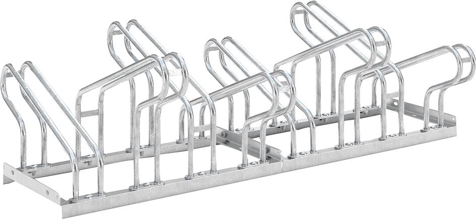 WSM Fahrradparker Hoch/Tief zweiseitig, verzinkt L 1400 mm, 8 Plätze