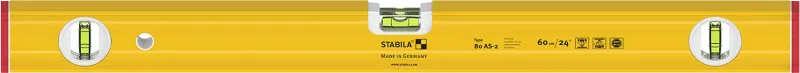 Stabila Wasserwaage Type 80 AS-2, 80 cm, verstärktes Alu-Profil,