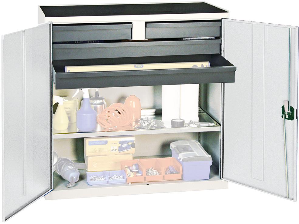 Stumpf Werkzeug- und Materialschrank Serie 3000, 1000x1000x500 mm, 2 Schubladen 100 mm, 2 Schubladen 100 mm durchgehend, 1 Wannenboden