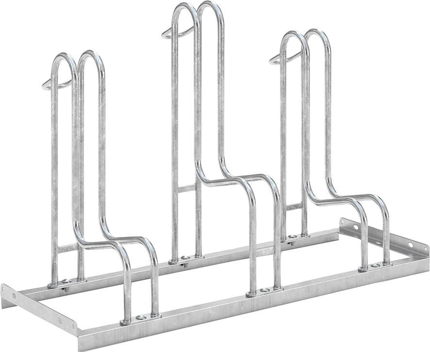 WSM Fahrrad-Standparker einseitig, verzinkt L 1050 mm, 3 Plätze