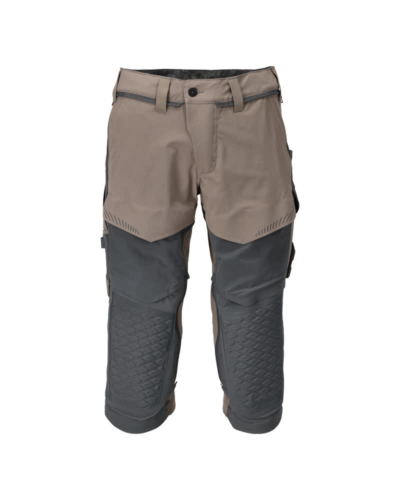 Mascot Dreiviertel-Hose, Knietaschen, Stretch Handwerker-Dreiviertel-Hose Größe C64, dunkles sandbeige/anthrazitgrau
