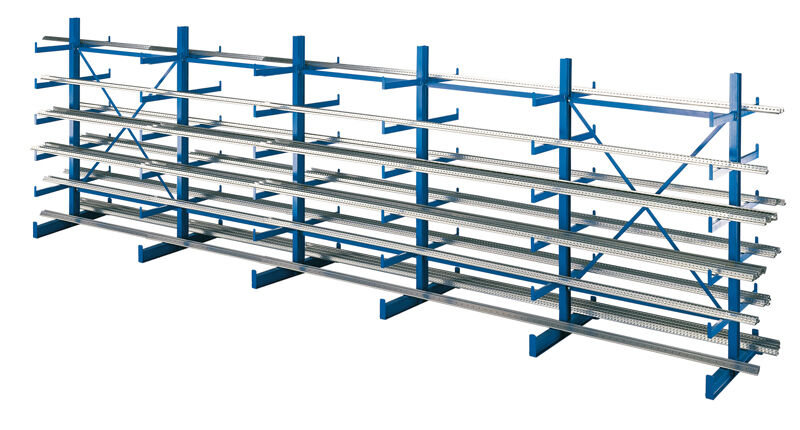 Schulte K 1000 Kragarmregal-Set doppelseitig 2000 x 6250 x 2x500 RAL 5010