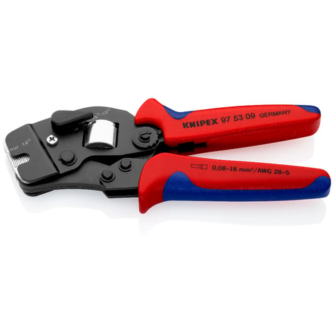Knipex 97 53 09 Selbsteinstellende Crimpzange für Aderendhülsen mit Fronteinführung 0,08-16 mm²