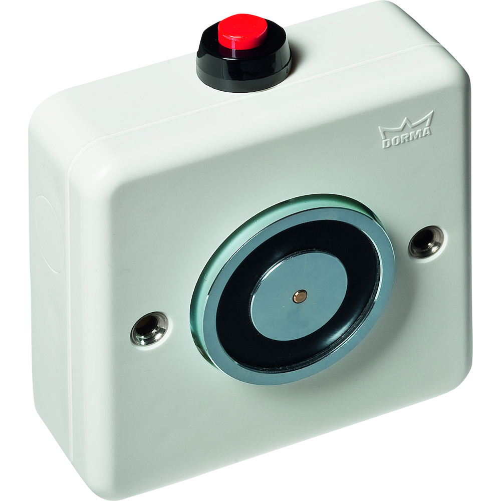 Dorma Haltemagnet mit Unterbrecherdrucktaster EM 500 A Kunstst. 400N w lack.