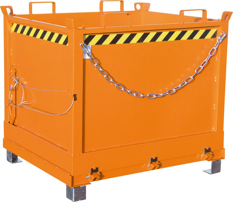 Bauer Südlohn Klappbodenbehälter 1000l B1245xT1040xH1145 mm RAL2000 Tragkraft 1250kg Typ FB 1000