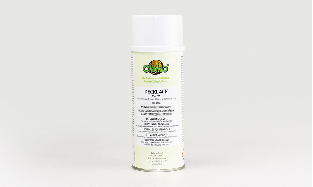 Cleho Decklack Sprühdose 400ml RAL 9016 Verkehrsweiß Seidenmatt