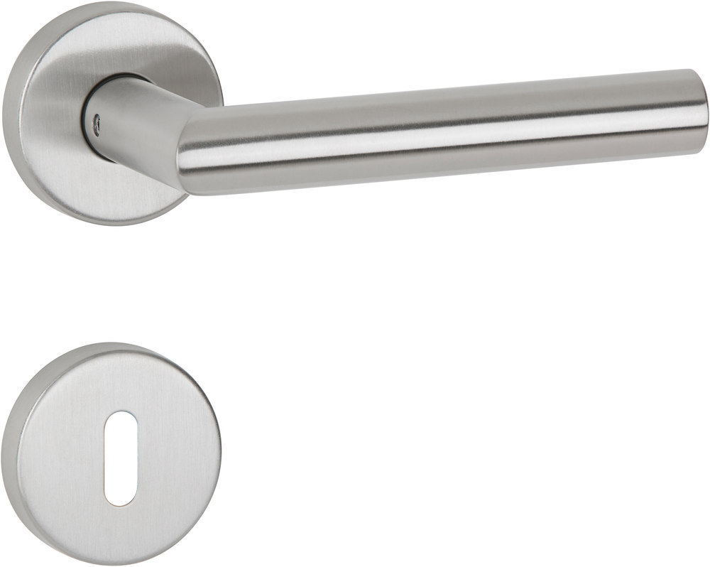 Produktbild (Abbildung ähnlich) HERMAT Drückergarnitur 1802/2036.K,Ros.,rd.,BB,8,ER,TS 38-42