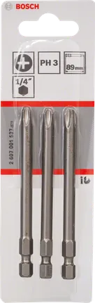 Bosch PH3 89mm screwdriver bits set of 3.