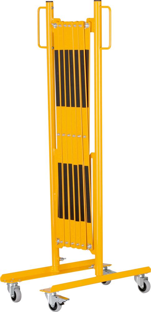 dancop Scherengitter H 1050mm, L bis 4000mm gelb/schwarz mit Rollenfüße