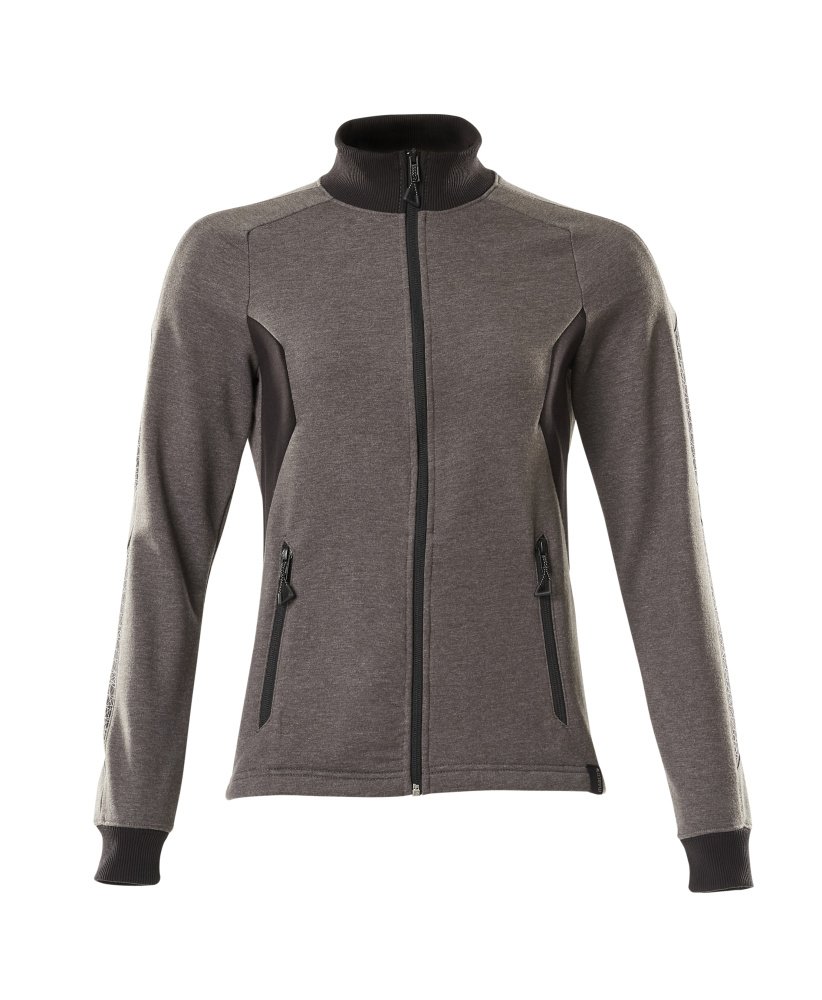 Mascot Sweatshirt mit Zipper, Damen Sweatshirt mit Reißverschluss Größe M ONE, dunkelanthrazit/schwarz