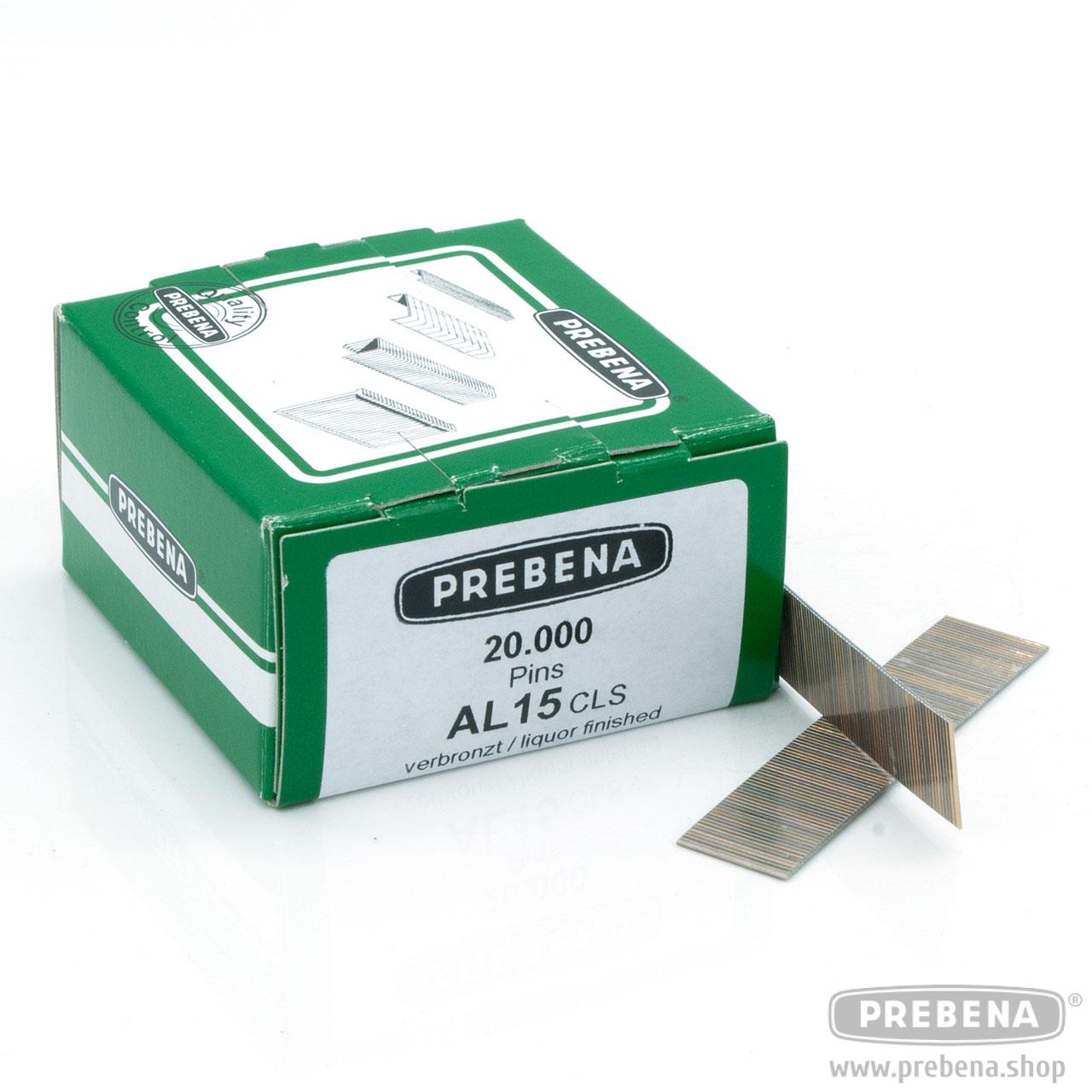Prebena AL15CLS Pins (Stifte ohne Kopf) verbronzt 15mm 20.000 Stück
