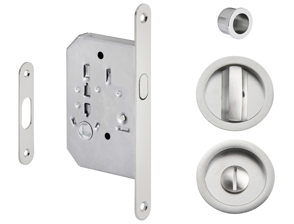 HERMAT Schiebetürschloss 3658.SET/157.23,WC/8,D50,F16x160rd, TS 41-48,vern. ma