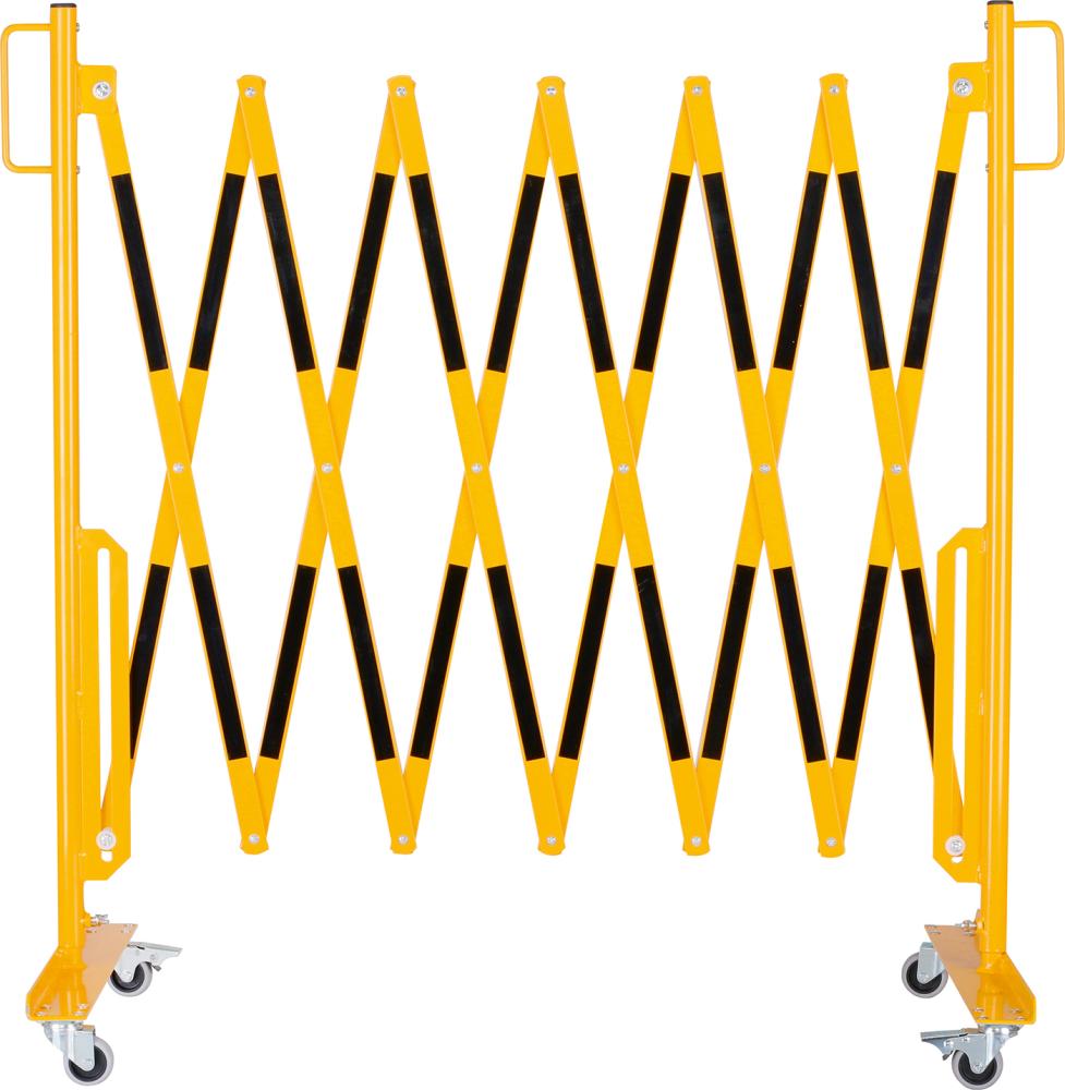 dancop Scherengitter H 1050mm, L bis 3600mm gelb/schwarz mit Rollenfüße