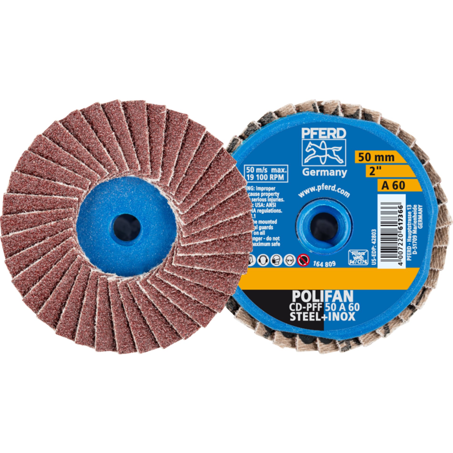 Pferd COMBIDISC Korund Mini-POLIFAN CD Ø 50mm A60 für universelle Anwendungen