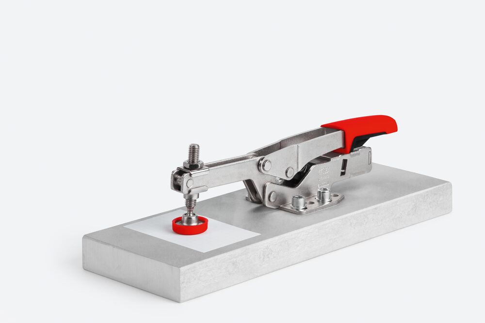 Bessey Senkrechtspanner STC-VH20 mit offenem Arm und waagrechter Grundplatte