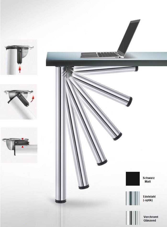 Produktbild Format Tischbein Click D50 H705 edelstahloptik