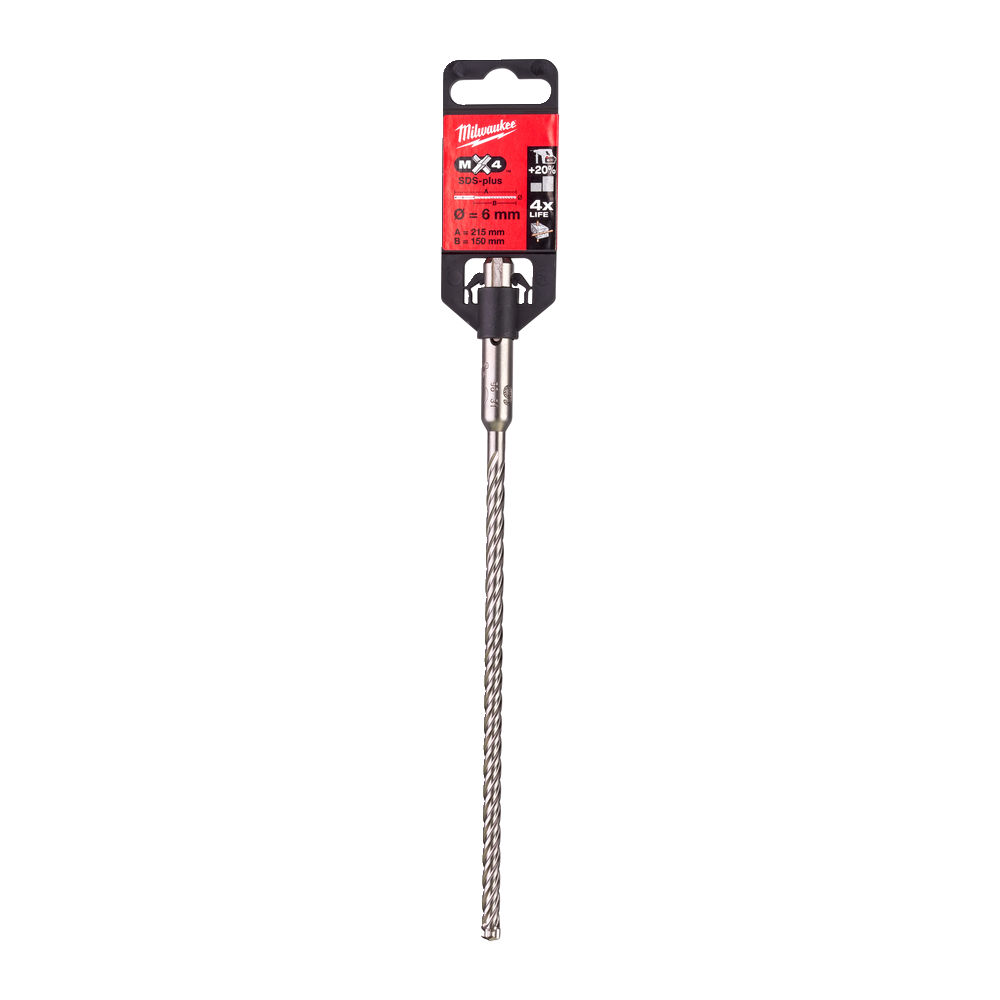 Milwaukee Hammerbohrer RX4 SDS-plus 6 x 215 mm 4-Schneiden